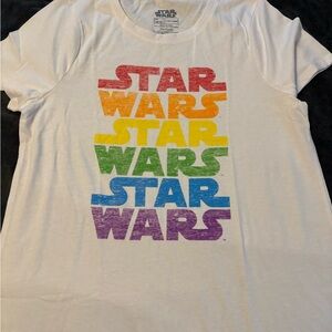 Star Wars Women’s T-Shirt with Multicolor Logo- New without tag